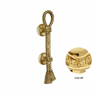 Door pull handle on rose - 400mm - Gold