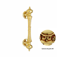 Door pull handle on rose - 390mm - Sati