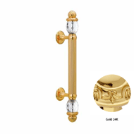 Door pull handle on rose 340mm - Gold 2