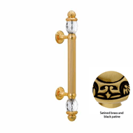Door pull handle on rose 340mm - Satine