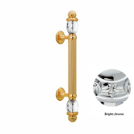 Door pull handle on rose  340mm - Brigh
