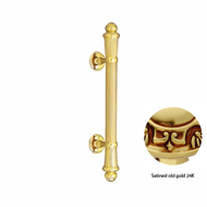 Door pull handle on rose 340mm - Satine