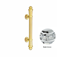 Door pull handle on rose 340mm - Bright