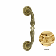 Door pull handle on rosettes - Gold 24K