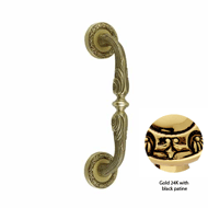 Door pull handle on rose - 241MM -  Gol