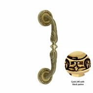 Door pull handle on rosettes - Gold 24K