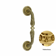 Door pull handle on rose - 241MM -  Pol