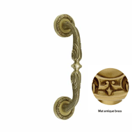 Door pull handle on rose - 241MM -  Mat