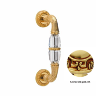 Door pull handle on rose with Swarovski