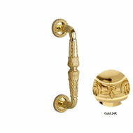 Door pull handle on rosettes - Gold 24K