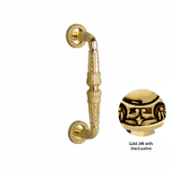 Door pull handle on rosettes - Gold 24K