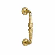 Door pull handle on rosettes - Satined 