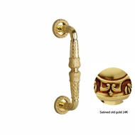 Door pull handle on rosettes - Satined 