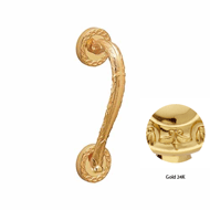 Door pull handle on rosettes - Gold 24K