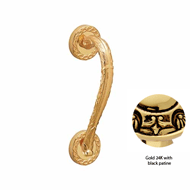 Door pull handle on rosettes - Gold 24K