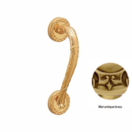 Door pull handle on rose - 240MM -  Mat