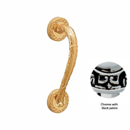 Door pull handle on rose - 240MM - Chro