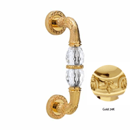 Door pull handle on rose with Swarovski