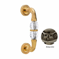 Door pull handle on rose with Swarovski
