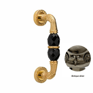 Door pull handle on rose with Swarovski