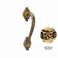 Door pull handle on rosettes - Gold 24K