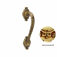 Door pull handle on rose - 279MM -  Sat