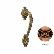Door pull handle on rose - 279MM - Oxid