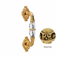 Door pull handle on rose with Swarovski