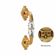 Door pull handle on rose with Swarovski