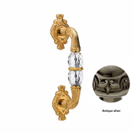 Door pull handle on rose with Swarovski