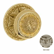 Center Door Fixed Knob On Rose - Satin 