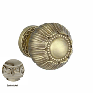 Center Door Fixed Knob On Rose - Satin 