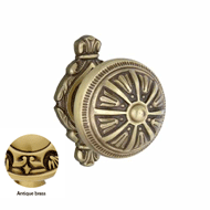 Center Door Fixed Knob On Rose - Antiqu