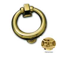 Door Knocker - 115mm - Polished brass F
