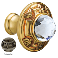 Cabinet knob diameter 32mm with Swarovs