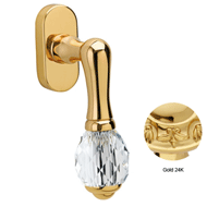 Window handle on rose with Swarovski cr
