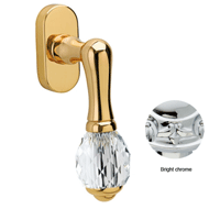 Window handle on rose with Swarovski cr