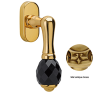 Window handle with Black Swarovski crys