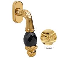 Window handle with Swarovski Black crys