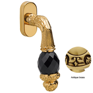 Window handle with Swarovski Black crys