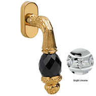 Window handle with Swarovski Black crys
