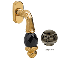 Window handle with Swarovski Black crys