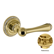 Door lever handles set on roses with Sw