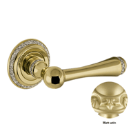 Door lever handles set on roses with Sw