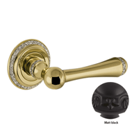 Door lever handles set on roses with Sw