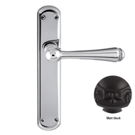 Door lever handle set on plate with Swa