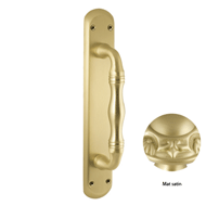 Door pull handle on plate - Mat satin F