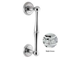 Door pull handle on roses - Bright chro