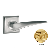 Door lever handle set on rose with Key 