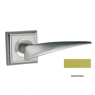 Door lever handles set on roses - Satin